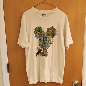 Disney Cream Tee with Floral Mickey Design